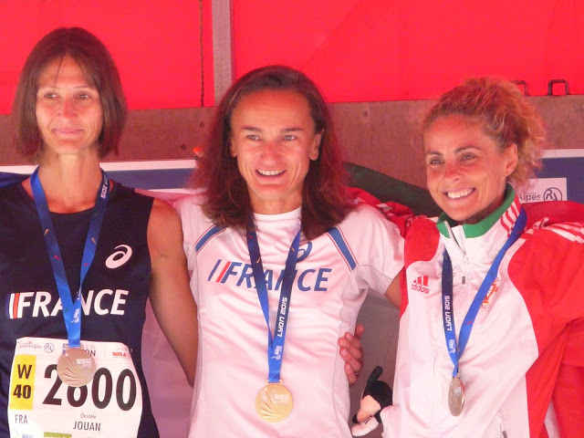WMAC Lyon 2015, 14 août. Podium W40, Christèle Jouan, Caroline Guillard, Alexandra Lamas