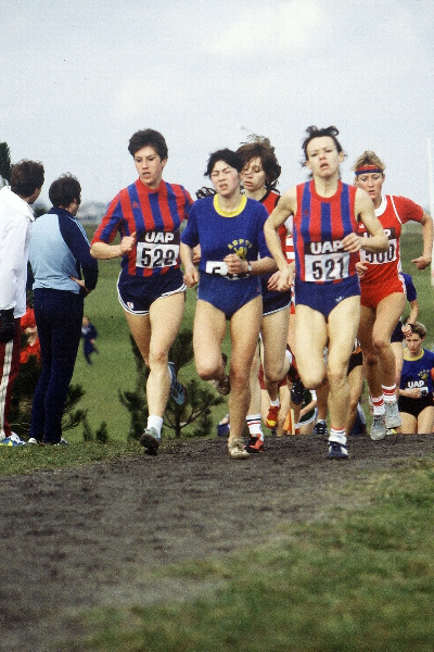Martine Laurent (522), Rosario Murcia, Agnès Sergent (521), Cross de Dijon 1985, #916