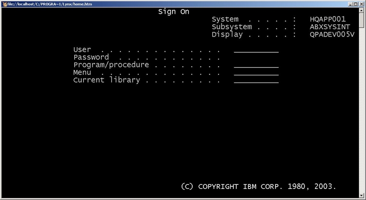 Capture ecran (screenshot) Telnet / Lynx