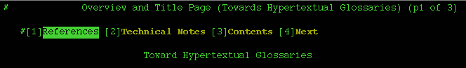 4 liens, le 1er dble brillance: 1.References, 2.Technical Notes, 3.Contents, 4.Next