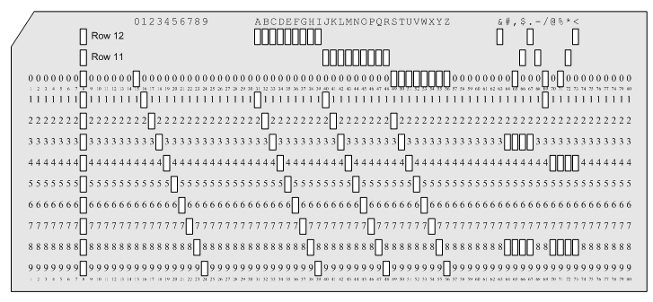 Carte perforee IBM w:727, h:337 Carte perforee IBM